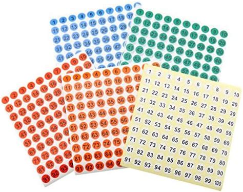 Amazon Number Stickers Meetoot Sheets Colors To