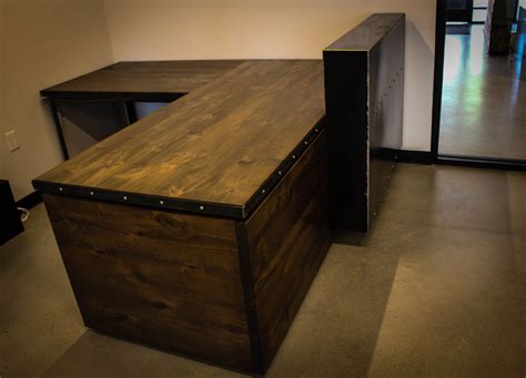 Buy Custom Industrial Reception Desk, made to order from KS Woodcraft ...