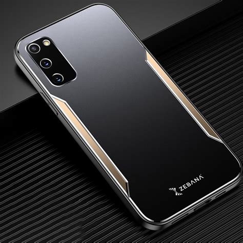 Samsung Galaxy S20 Fe Kılıf Gold Zebana Metal Mitras Kılıf Silikon Kenar