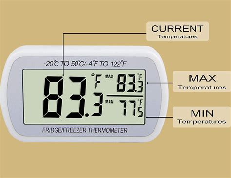 AEVETE Termómetro digital impermeable para refrigerador gran LCD con