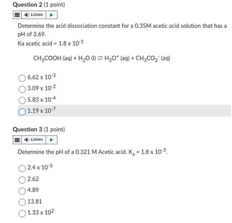 Solved Determine the acid dissociation constant for a 0.35M | Chegg.com