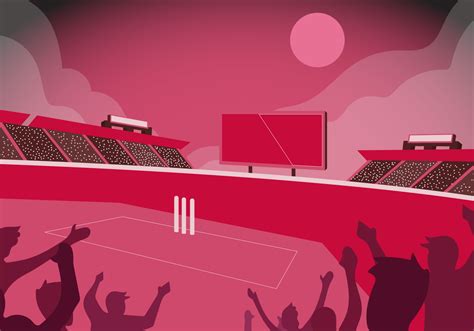 Cricket Stadium Background Vector Flat Illustration 341482 Vector Art ...