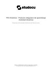 Pia Dinamica Producto Integrador De Aprendizajeactividad Dinamica Pdf