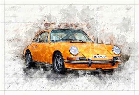 Draw realistic custom pencil sketch style car, vehicle oil painting ...