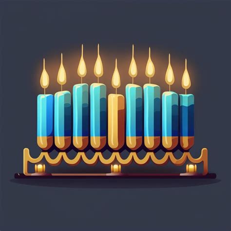 Premium AI Image First Day Of Hanukkah With Burning Hanukkah Colorful