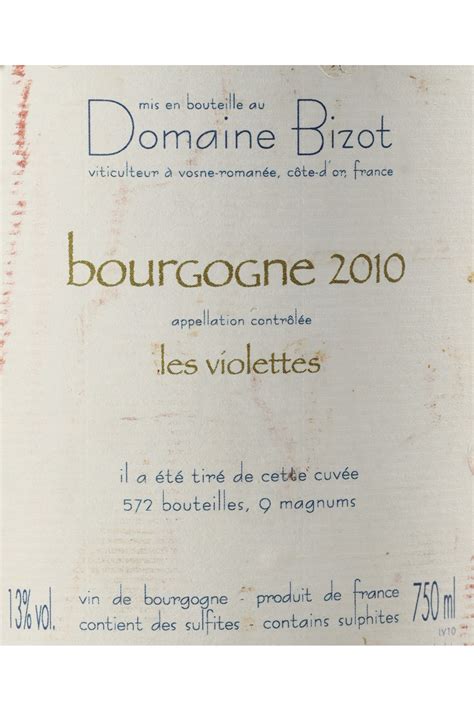 Jean Yves Bizot Les Violettes Bourgogne