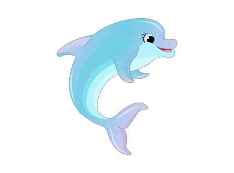 Premium Vector | Blue Dolphin cartoon vector illustration