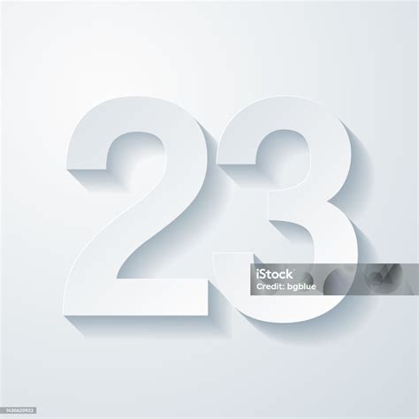 nomor dua puluh tiga ikon  efek potongan kertas  latar