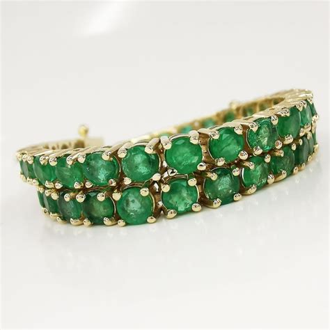 7 05 Ct Green Emerald Designer Tennis Bracelet 10 12 Gr Catawiki