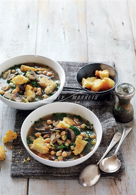 Mushroom Leek And Chickpea Soup With Parmesan Croutons Sydney Markets