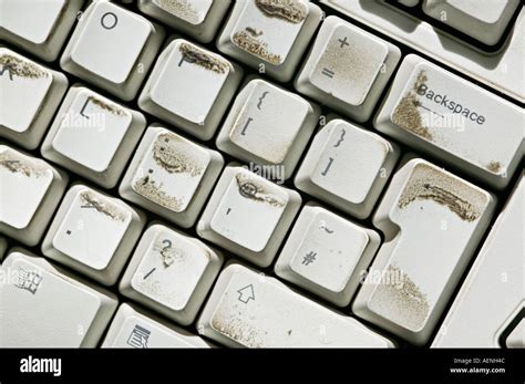 Dirty Computer Keyboard Keys That Require Cleaning Stock Photo Alamy