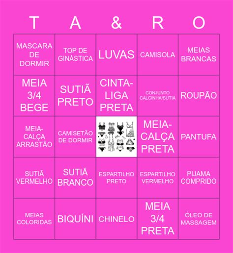 Chá de Lingerie Bingo Card