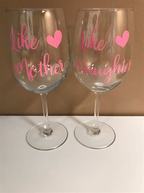 Like Mother Like Daughter Wine Glasses Set Of 2 Etsy