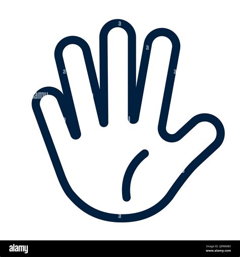 Hand Icon With Four Fingers Count Number Five Gesture Symbol Vector