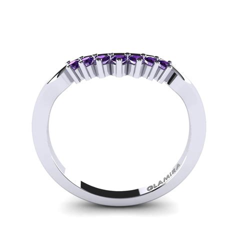 Order 0 14 Carat Round Cut White Gold Amethyst GLAMIRA Bridal Set