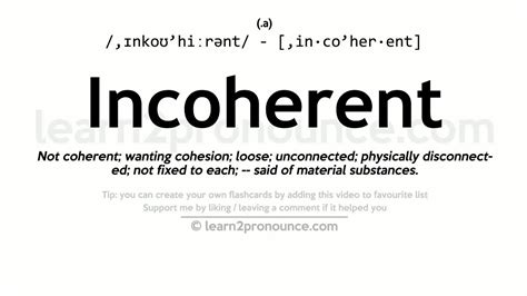 Pronunciation of Incoherent | Definition of Incoherent - YouTube