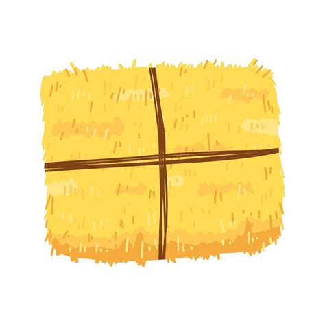 Agricultural haycock in cartoon flat style, rural hay rolled stack, dried farm haystack. Vector ...