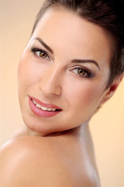 Glamour And Gorgeous Brunette Showing Her Body Stock Image Image Of Lips Eyes