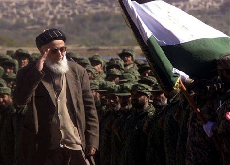 Afghan President Burhanuddin Rabbani at a NorthernAlliance parade in ...