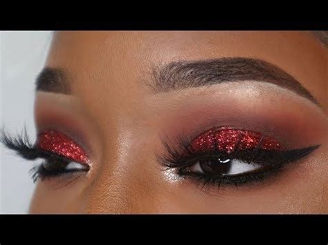 Red Glitter Smokey Eye Tutorial - YouTube | Red eyeshadow makeup, Red eye makeup, Red makeup