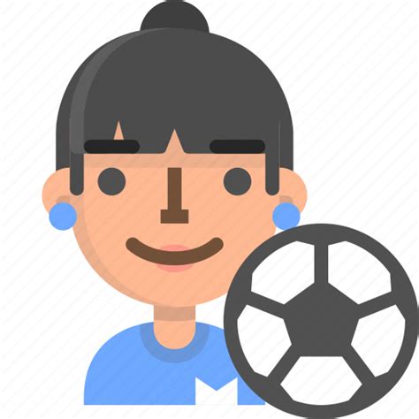 Avatar, emoji, female, football, player, profile, soccer icon