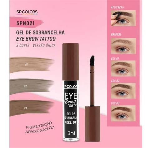 Gel De Sobrancelha Eye Brow Tattoo 3 Cores Sp Colors Delineador De