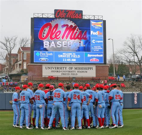 Ole Miss Baseball and "Powder Blue" uniforms in pictures