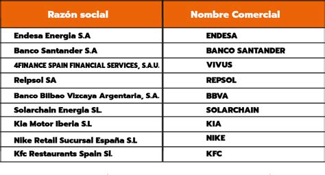 Razón Social De Una Empresa Ejemplo