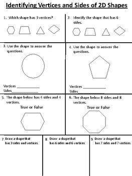 Identifying 2D Shapes:Vertices and Sides by Shauney Behnke | TpT