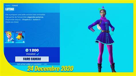 BOUTIQUE FORTNITE Du 24 Decembre 2020 ITEM SHOP December 24 2020