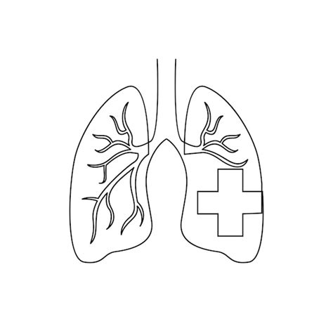 Premium Vector Lung Single Line Illustration Drawing