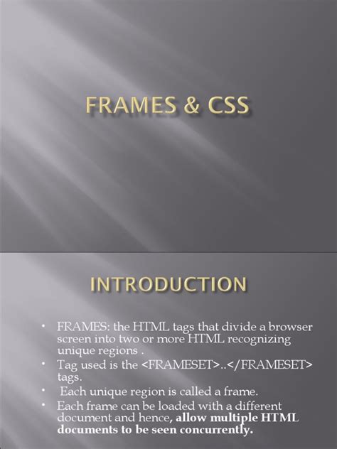 Frames And Css Pdf