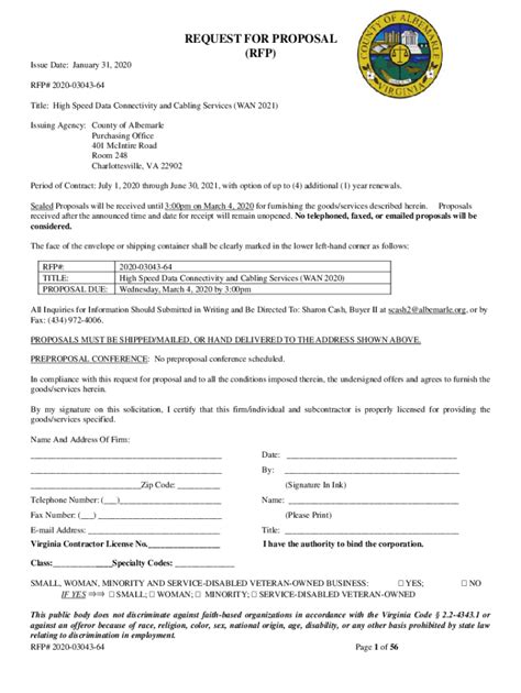 Fillable Online ftp albemarle 2021 RFPs - Connecticut State Department
