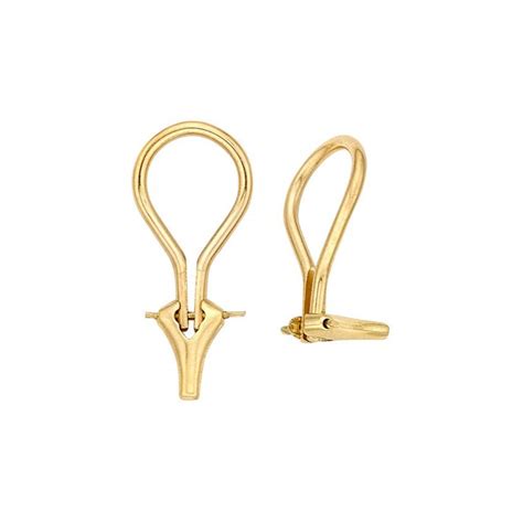 K Solid Gold Omega Earring Clip None Pierced Earring Etsy