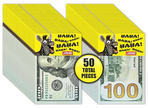 The Pranking Zebra Funny 100 Gag One Hundred Dollar Bill Joke Office