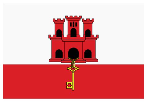 National Flag Of Gibraltar Flat Color Icon 16591189 Vector Art At