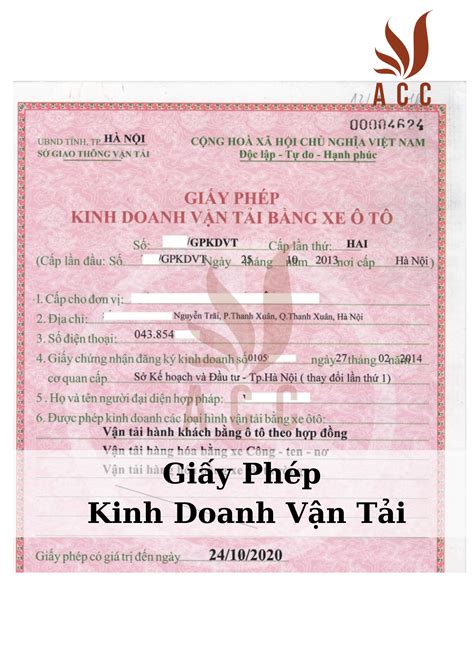 Thủ Tục Quy Trình Cấp Giấy Phép Kinh Doanh Vận Tải 2023