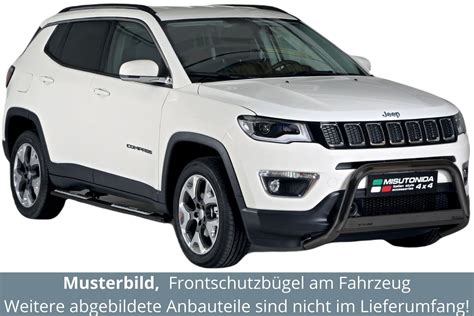 Frontbügel Edelstahl schwarz für Jeep Compass ab 2017 63mm ABE