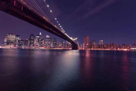 Banco De Imagens Agua Horizonte Luz Ponte Horizonte Noite