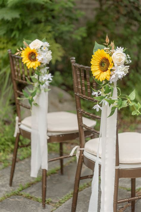 Wedding Aisle Decoration Pew Flowers (Set of 8) - Sunflower