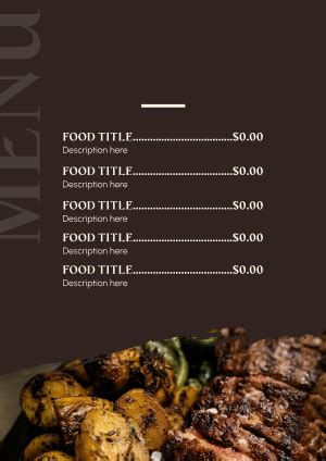 Main Course Steak Menu | BrandCrowd Menu Maker | BrandCrowd