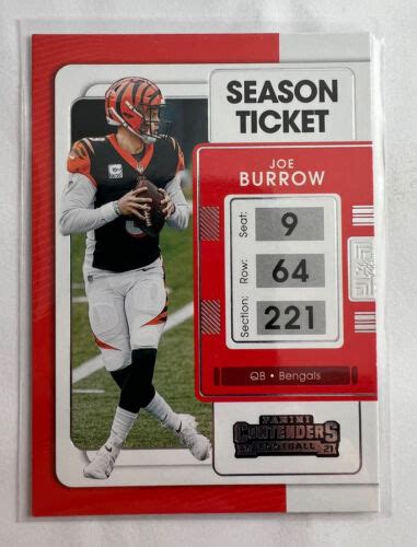 2021 Panini Contenders Joe Burrow Season Ticket 19 Bengals Ebay