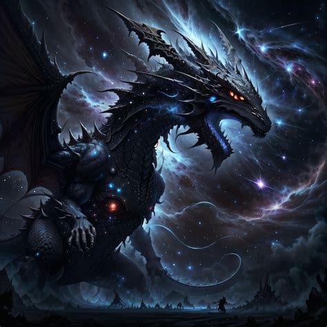 Premium Photo A Cosmic Dragon In The Outer Space