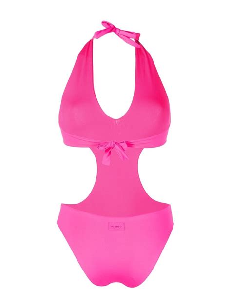 Fisico Cut Out Halterneck Swimsuit Farfetch