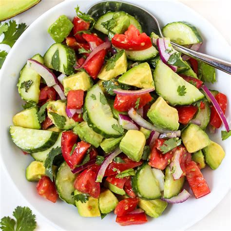 Cucumber Tomato Avocado Salad Easy The Garden Grazer