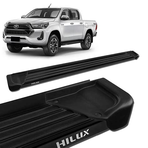 Estribo Lateral Toyota Hilux Cabine Dupla A Aluminio Preto A