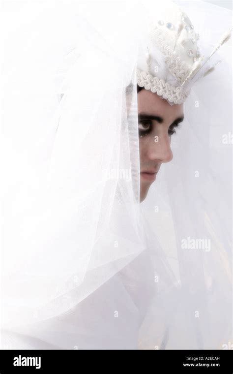 Male In A Brides Dress Stock Photo Alamy