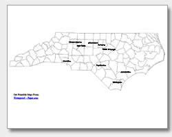 Printable North Carolina Maps | State Outline, County, Cities