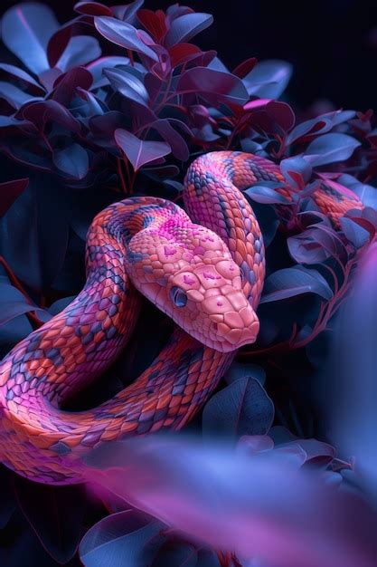 Serpent de dessin animé en 3D dans la nature Photo Gratuite