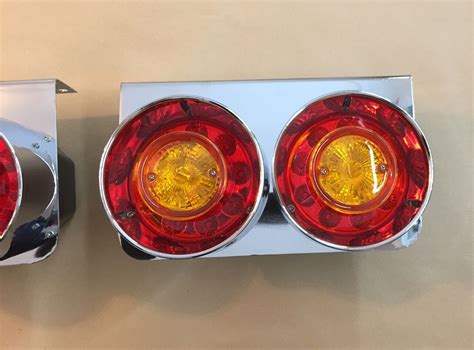 X Led Rear Tail Lights Round Rear Lamps V For Scania Man Daf Volvo